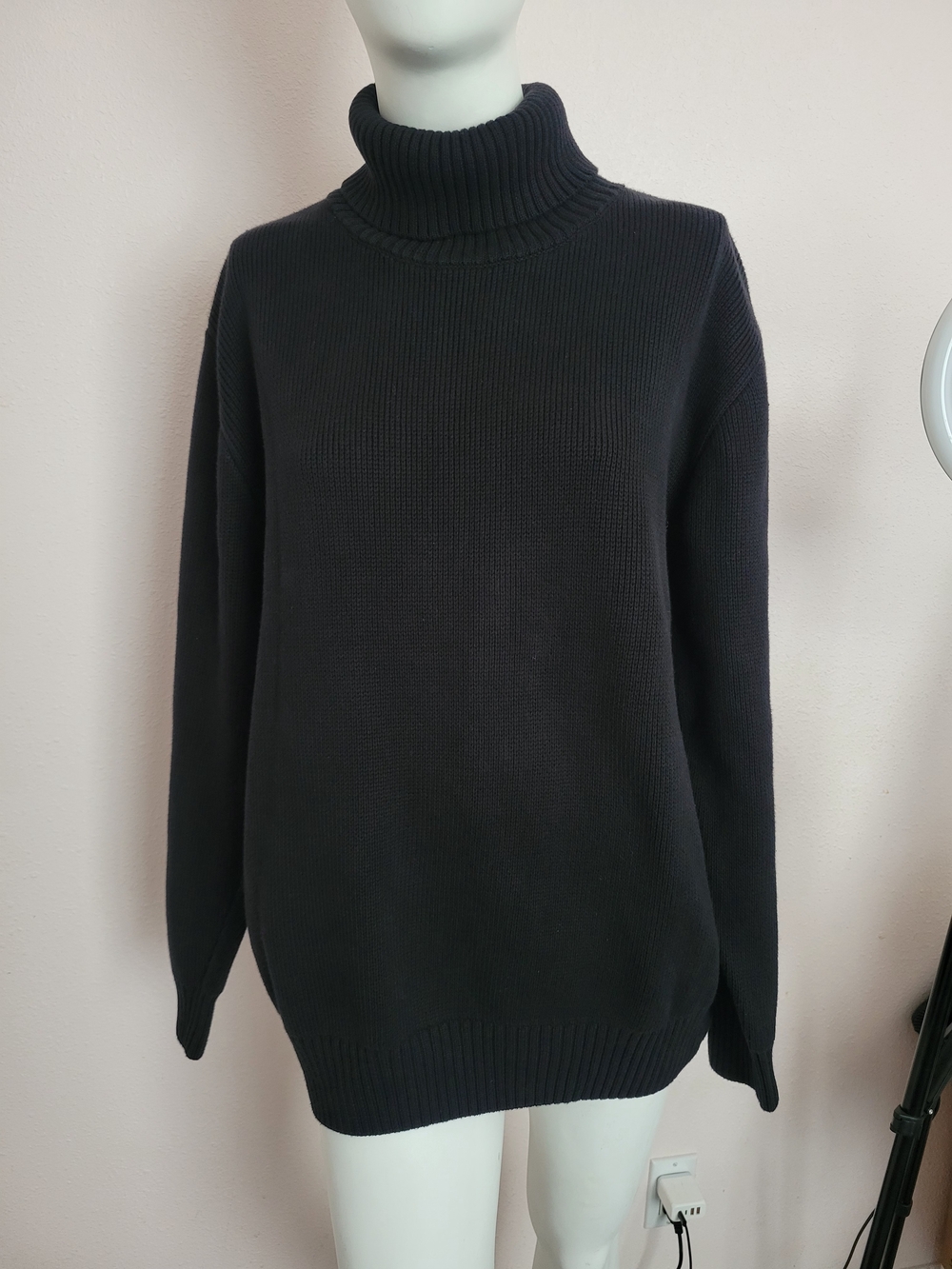 Quince Black 100% Organic Cotton Turtleneck Sweater XL - Picture 5 of 12